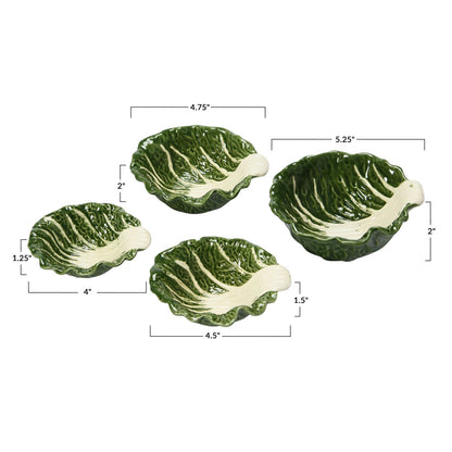 Green Cabbage Nesting Bowls | Set of 4 by Rust & Cinder