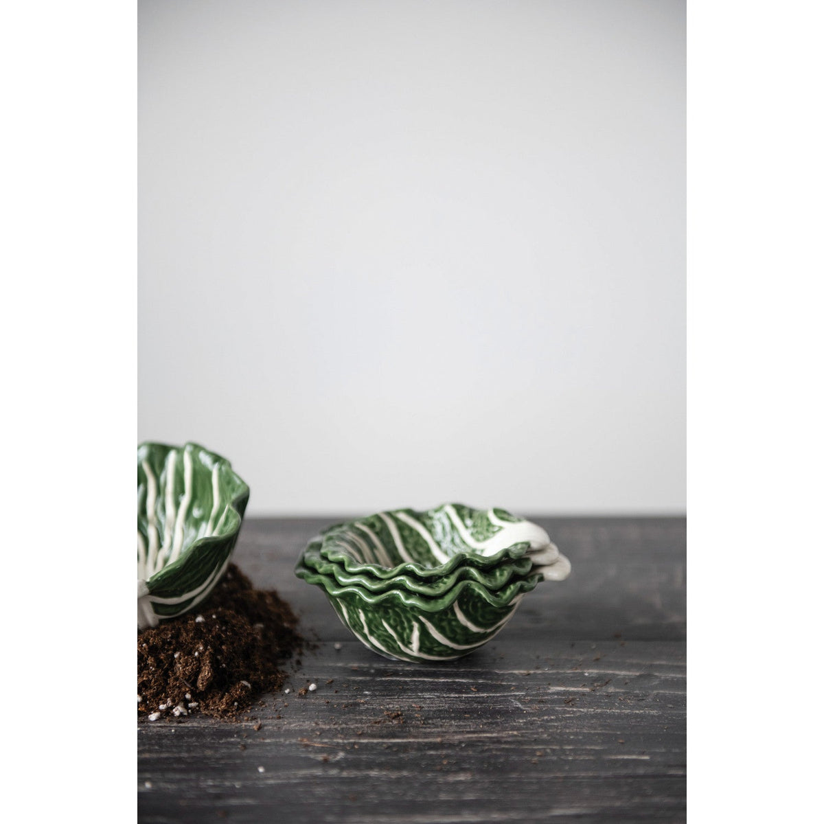 Green Cabbage Nesting Bowls | Set of 4 by Rust & Cinder