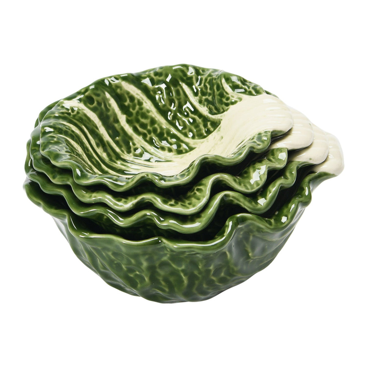 Green Cabbage Nesting Bowls | Set of 4 by Rust & Cinder