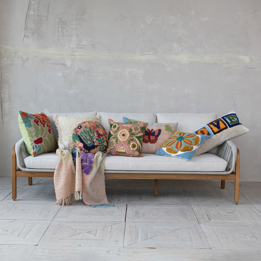 Vibrant Square Tufted Floral Throw Pillow | Indoor & Outdoor by Rust & Cinder