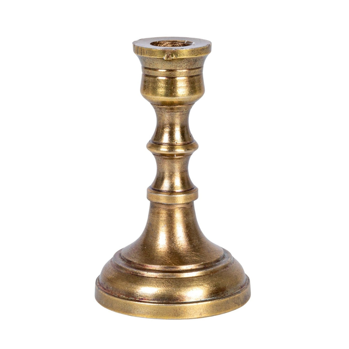 Antique Brass Mini Taper Candle Holder by Rust & Cinder