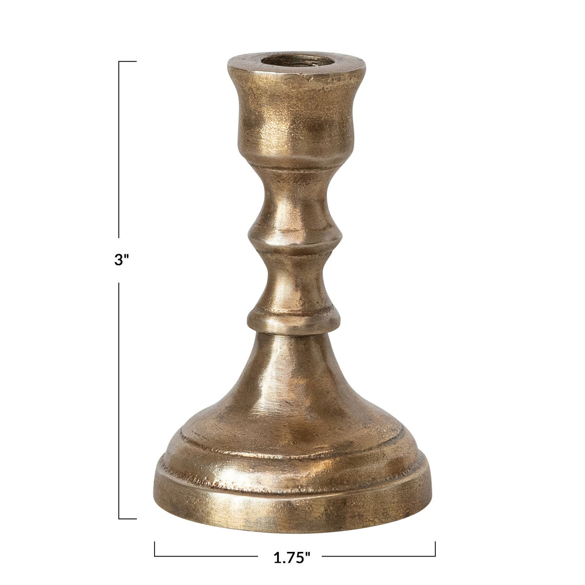 Antique Brass Mini Taper Candle Holder by Rust & Cinder