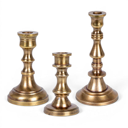 Antique Brass Mini Taper Candle Holder by Rust & Cinder