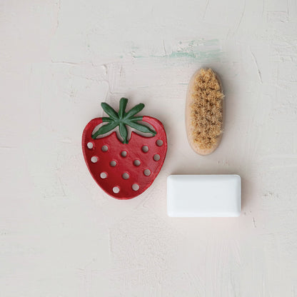 Strawberry Shaped Cast Iron Soap Dish by Rust & Cinder