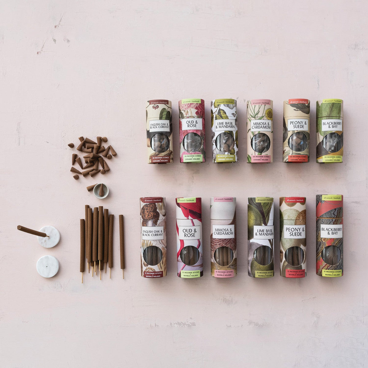 Oud & Rose Incense Cones with Ceramic Holder by Rust & Cinder