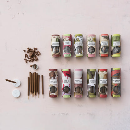 English Oak & Black Currant Incense Cones with Ceramic Holder by Rust & Cinder