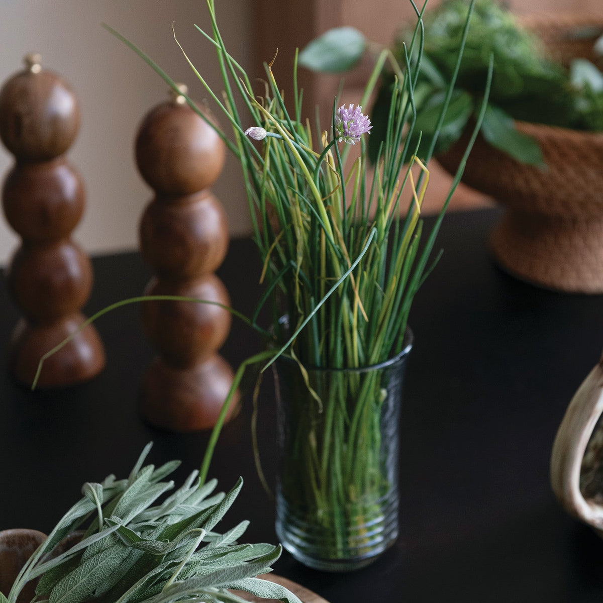 Hand-Blown Ribbed Drinking Glass by Rust & Cinder