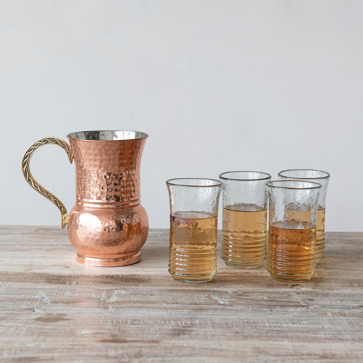 Hand-Blown Ribbed Drinking Glass by Rust & Cinder