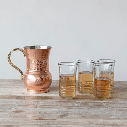 Hand-Blown Ribbed Drinking Glass by Rust & Cinder