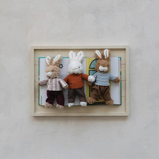 Plush Bunny Toy in Outfit by Rust & Cinder