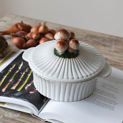 Mushroom Lid Ceramic Fluted Baker by Rust & Cinder