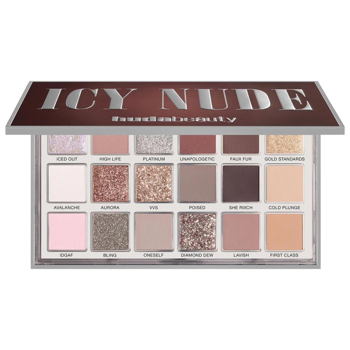 Huda Beauty Icy Nude Eyeshadow Palette: 18 Ultra-Pigmented Shades for Shimmering & Matte Eye Makeup Looks by Beauty Care Bag