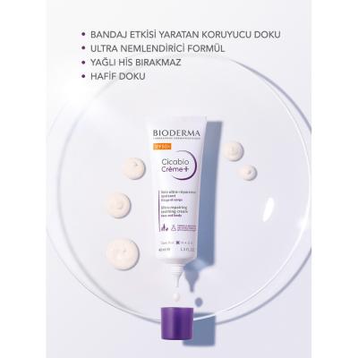 Bioderma Cicabio SPF50+ Cream - Hypoallergenic Sunscreen for Sensitive Skin, Fragrance-Free, 1.35 fl oz by Beauty Care Bag