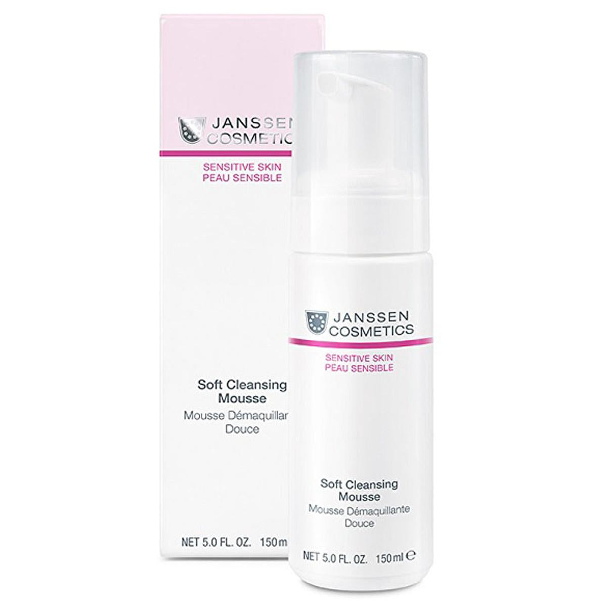 Janssen Cosmetics Sensitive Skin Cleansing Mousse - Gentle, Soothing & Non-Irritating Facial Cleanser for Daily Use by Beauty Care Bag