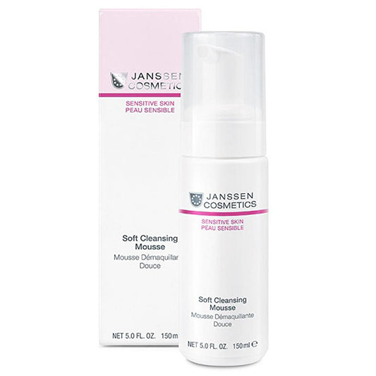 Janssen Cosmetics Sensitive Skin Cleansing Mousse - Gentle, Soothing & Non-Irritating Facial Cleanser for Daily Use by Beauty Care Bag