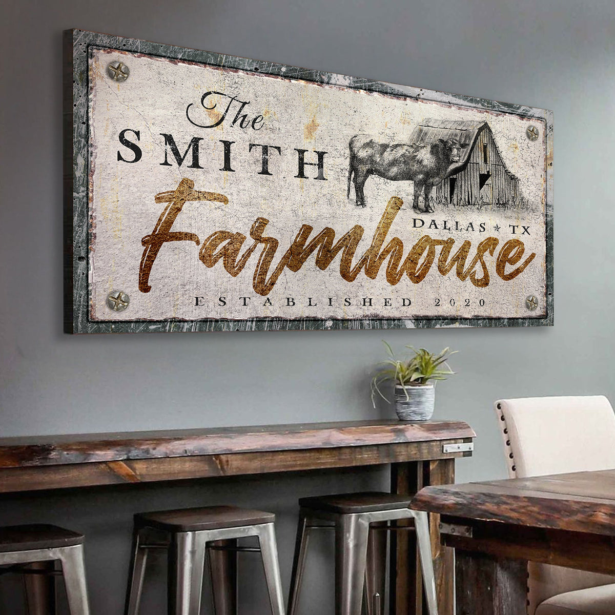 Rustic Farmhouse Sign X by Tailored Canvases