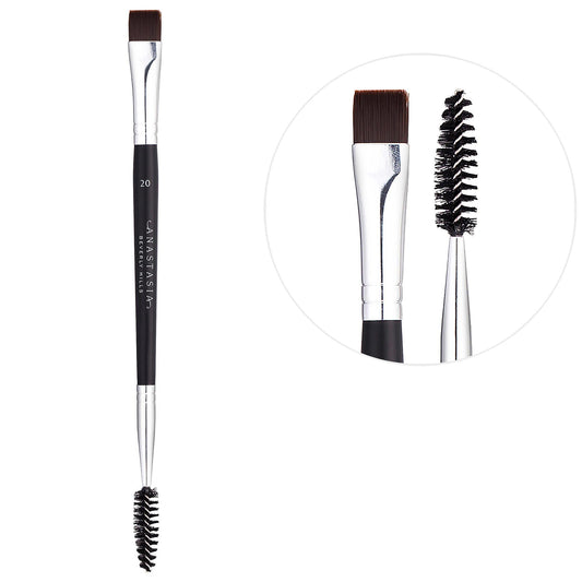 Anastasia Beverly Hills Brow Brush #20 - Precision Dual-Ended Eyebrow Grooming Tool for Precise Makeup Application by Beauty Care Bag