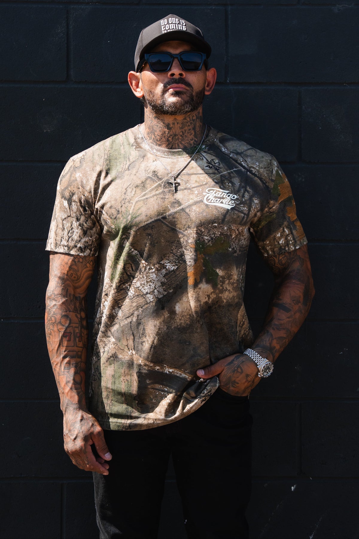 Lift Heavy. Trust God. - Realtree Premium Camo Tee by Tango Charlie Apparel