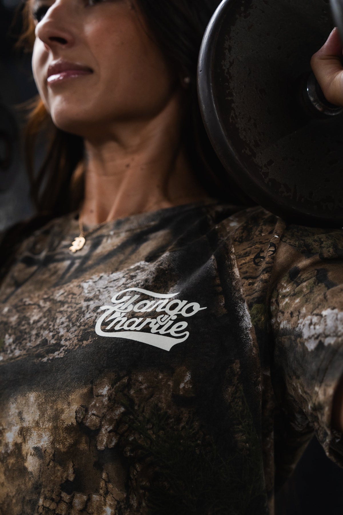 Lift Heavy. Trust God. - Realtree Premium Camo Tee by Tango Charlie Apparel