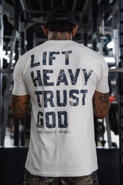 Lift Heavy. Trust God. - Tee by Tango Charlie Apparel