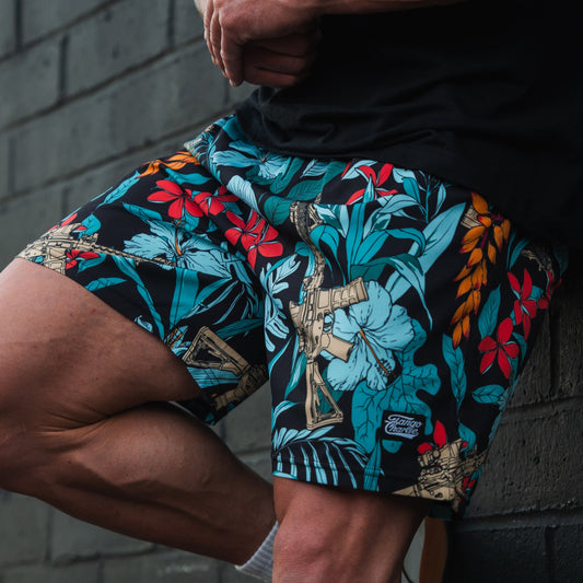 Men's Performance Training Shorts | 5.5"- Tactical Tropic by Tango Charlie Apparel