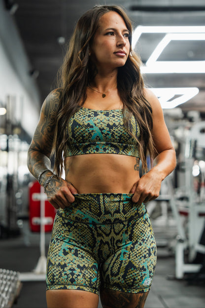 Women's High-Waisted Seamless Front Compression Training Shorts | Lethal Venom by Tango Charlie Apparel