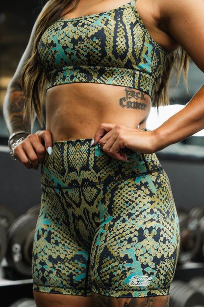 Women's High-Waisted Seamless Front Compression Training Shorts | Lethal Venom by Tango Charlie Apparel