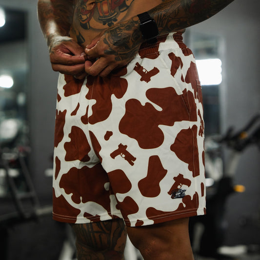 Men's Performance Training Shorts | 5.5"- Moo Moo Pew by Tango Charlie Apparel