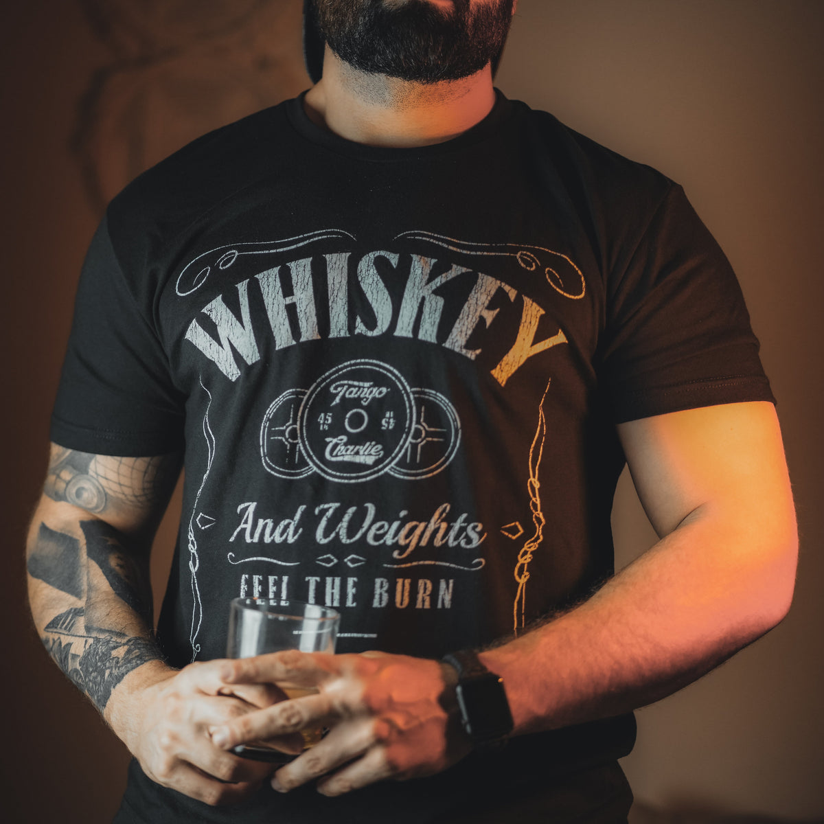 Whiskey "Feel the Burn" - tee by Tango Charlie Apparel