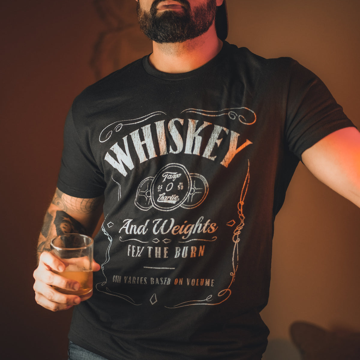 Whiskey "Feel the Burn" - tee by Tango Charlie Apparel