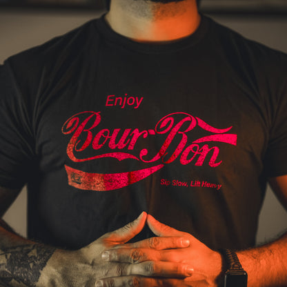 Bourbon "Sip Slow, Lift Heavy" Black - Tee by Tango Charlie Apparel