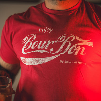 Bourbon "Sip Slow, Lift Heavy" Red - Tee by Tango Charlie Apparel