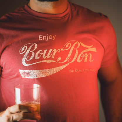 Bourbon "Sip Slow, Lift Heavy" Red - Tee by Tango Charlie Apparel