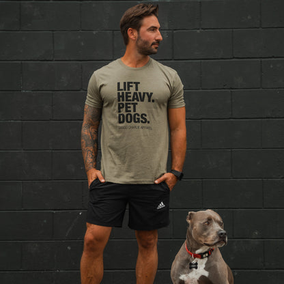 Lift Heavy. Pet Dogs. - Tee by Tango Charlie Apparel