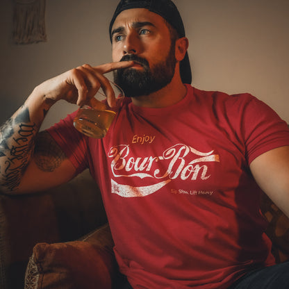 Bourbon "Sip Slow, Lift Heavy" Red - Tee by Tango Charlie Apparel