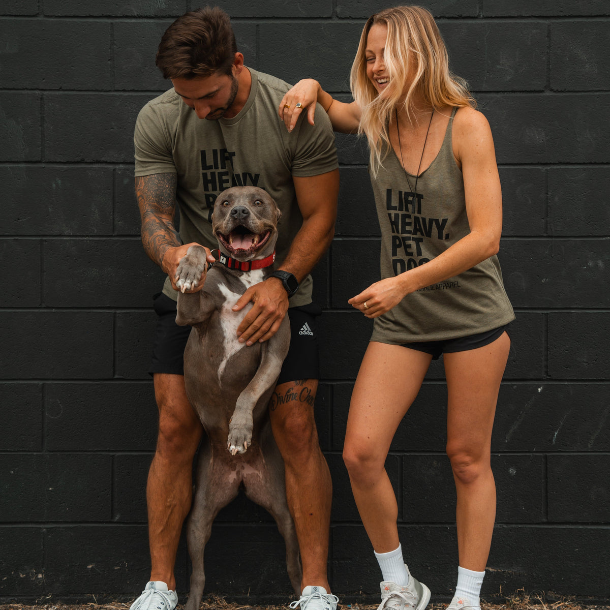 Lift Heavy. Pet Dogs. - Tee by Tango Charlie Apparel