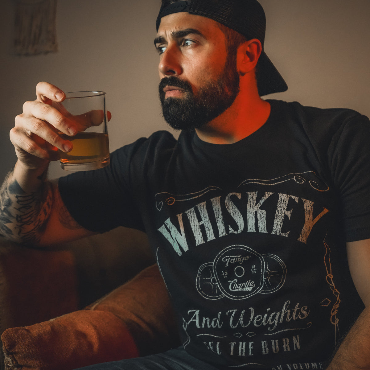 Whiskey "Feel the Burn" - tee by Tango Charlie Apparel