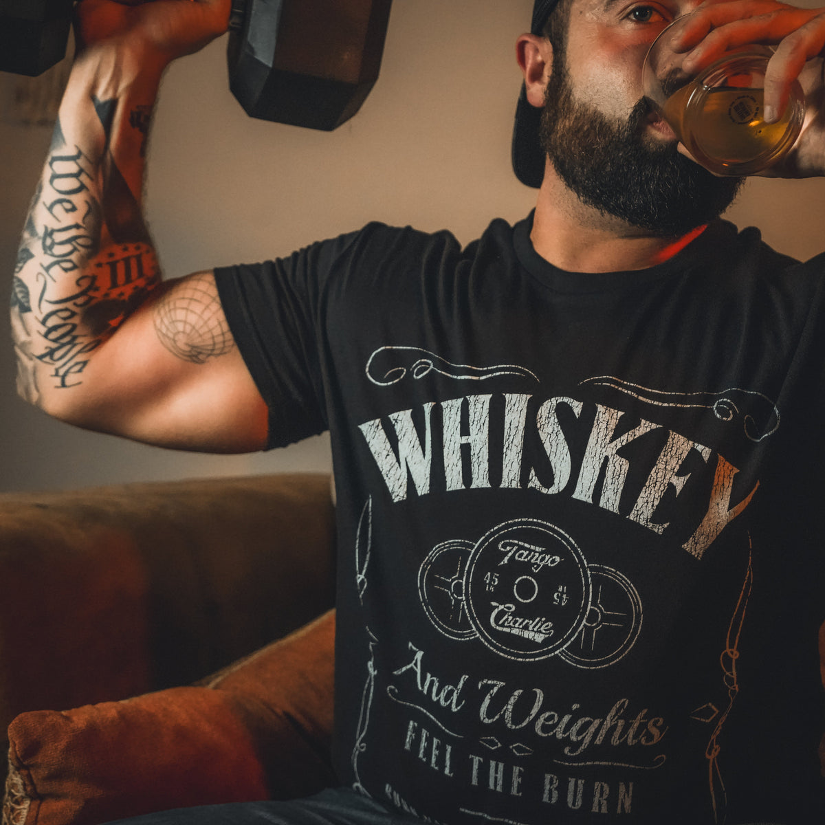 Whiskey "Feel the Burn" - tee by Tango Charlie Apparel