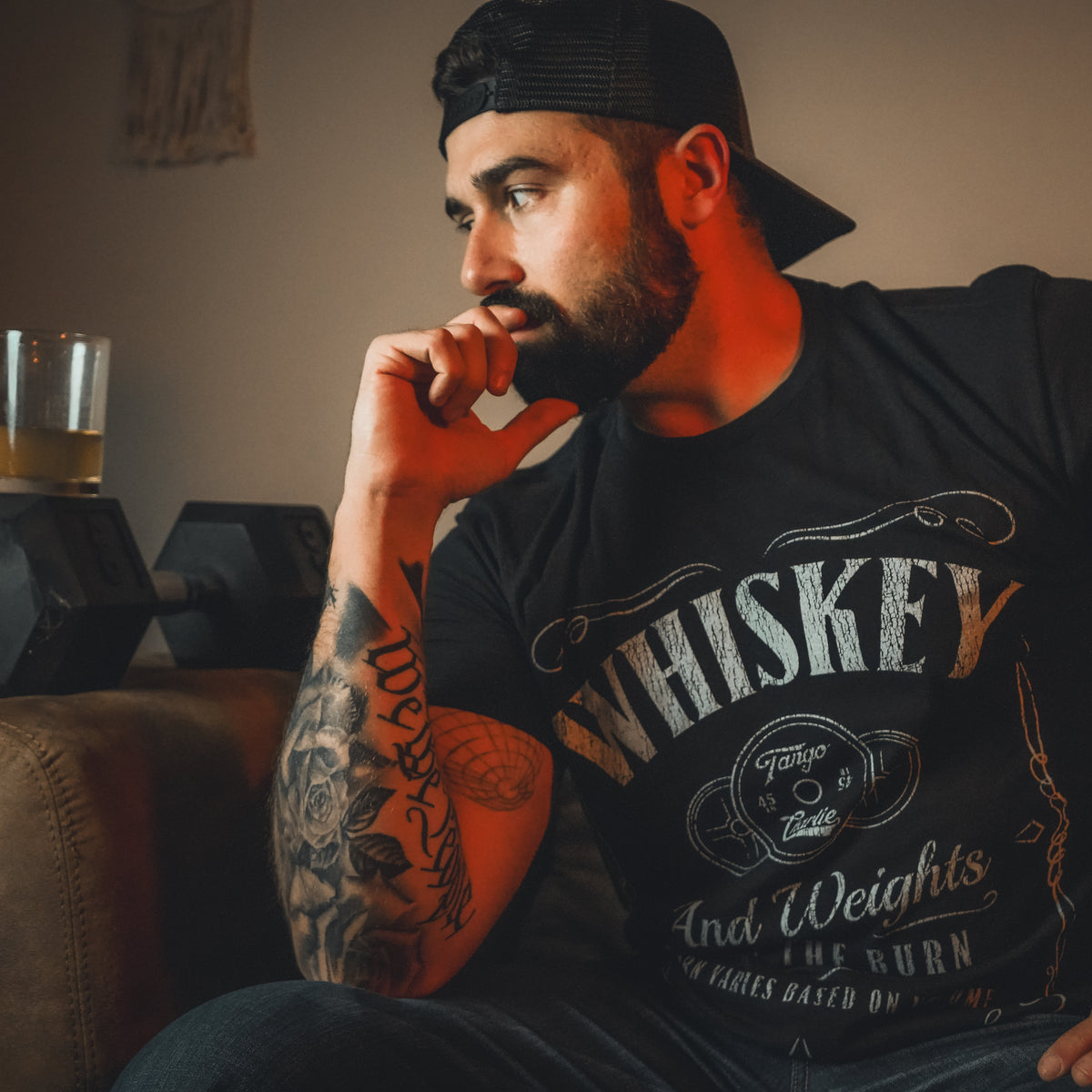 Whiskey "Feel the Burn" - tee by Tango Charlie Apparel