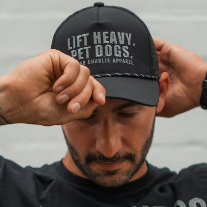 Lift Heavy. Pet Dogs. - Snapback Hat by Tango Charlie Apparel
