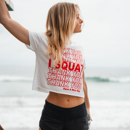 Thank you, I Squat - Crop Tee by Tango Charlie Apparel