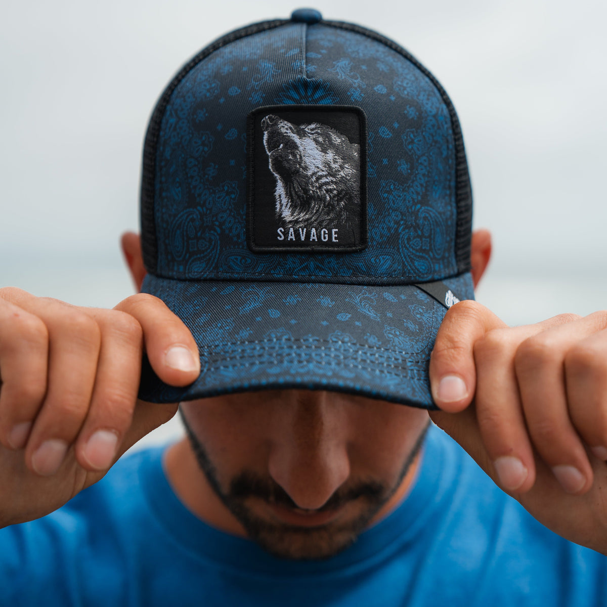 Savage Slate Paisley - Trucker Snapback Hat by Tango Charlie Apparel