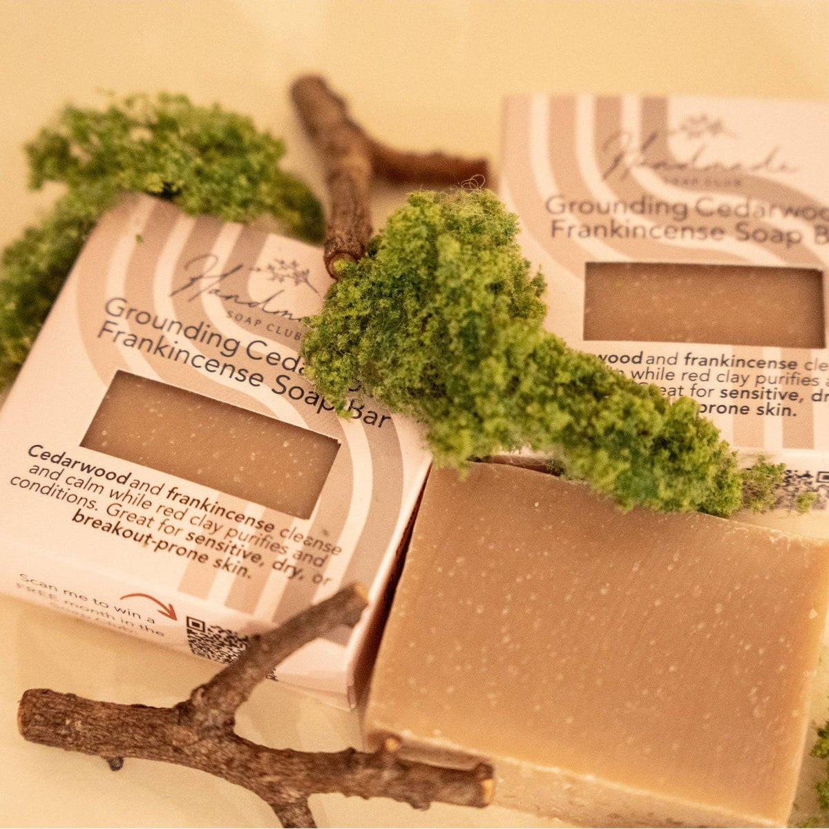 Grounding Cedarwood Frankincense Soap Bar by Handmade Soap Club