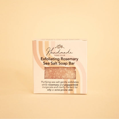 Exfoliating Rosemary Sea Salt Soap Bar by Handmade Soap Club