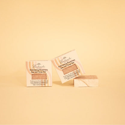 Exfoliating Rosemary Sea Salt Soap Bar by Handmade Soap Club