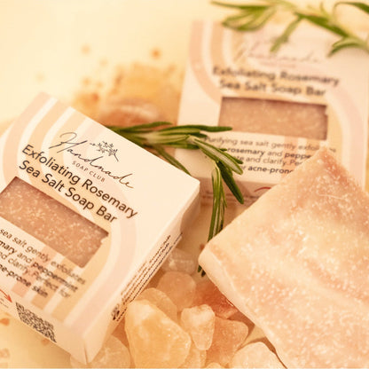 Exfoliating Rosemary Sea Salt Soap Bar by Handmade Soap Club