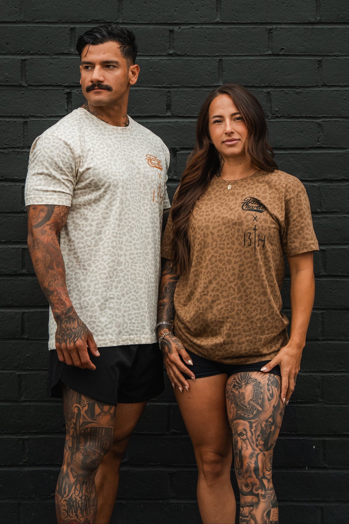 Lift Heavy. Pray Hard. Cream Leopard - Tee by Tango Charlie Apparel