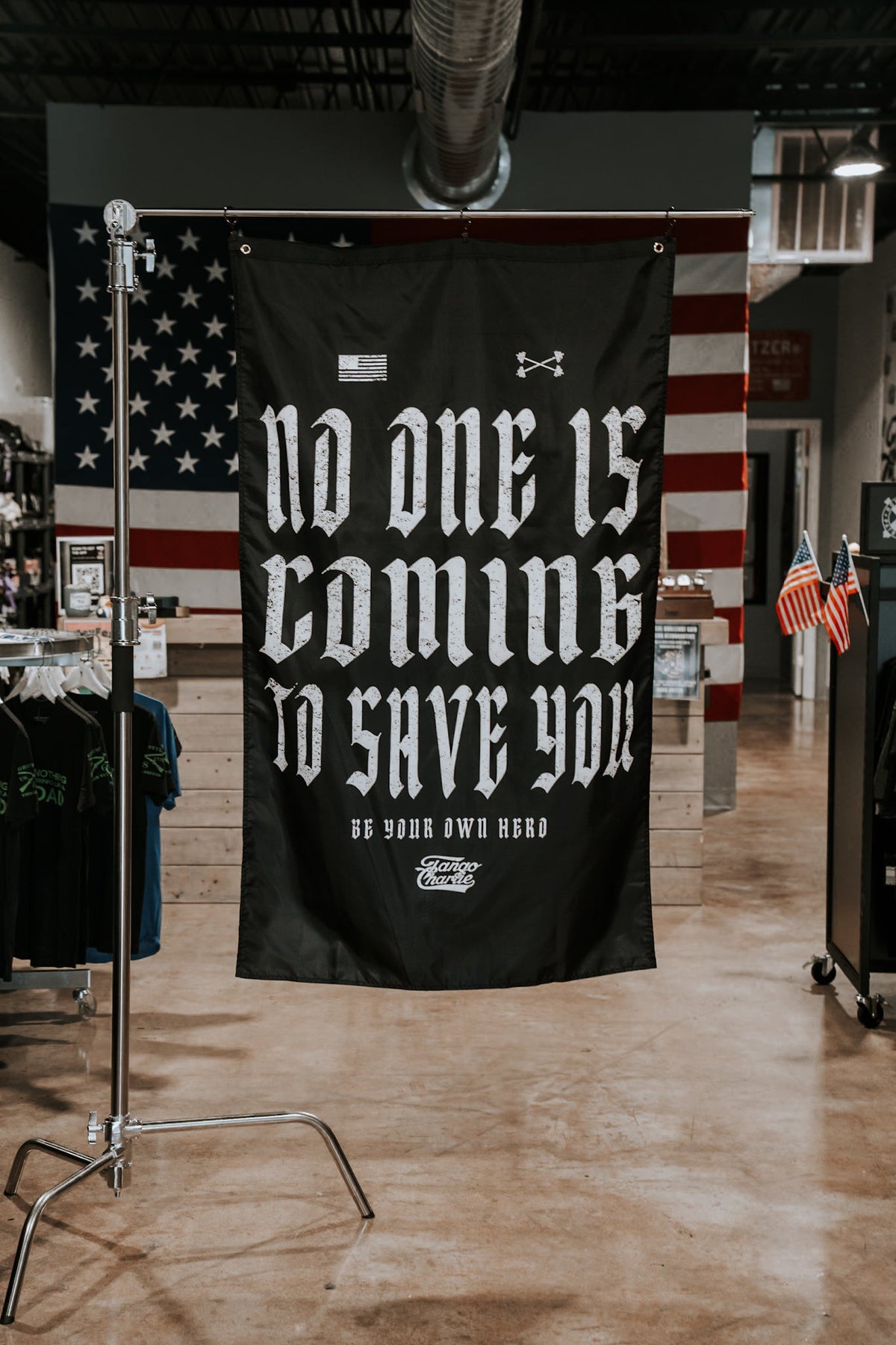 No One Is Coming To Save You - Flag by Tango Charlie Apparel