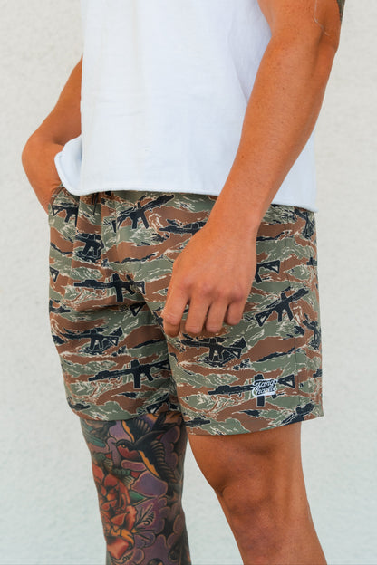 Men's Performance Training Shorts | 5.5"- Snipes & Stripes by Tango Charlie Apparel