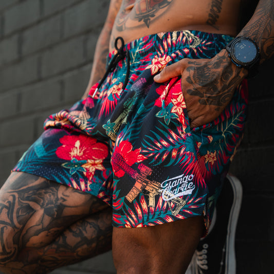 Men's Mesh Lifestyle Shorts | 5.5"- Tropical Assassin by Tango Charlie Apparel